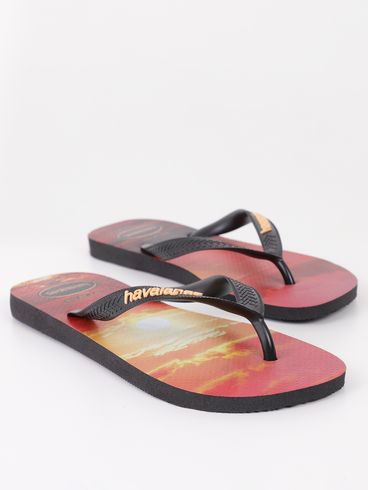 Chinelo Havaianas Hype Masculino PRETO/LARANJA