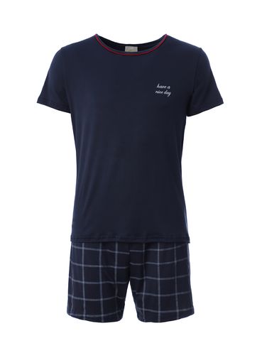 Pijama Curto Suede Masculino MARINHO