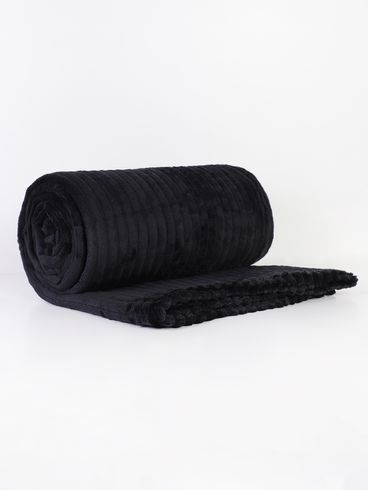 Manta Queen Size Luster Corttex PRETO