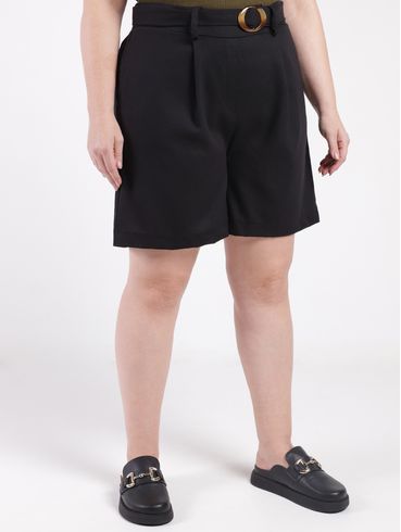 Bermuda Sarja Plus Size Feminina PRETO