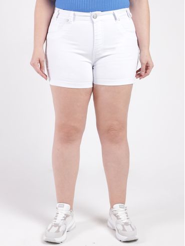 Short Sarja Bivik Plus Size Feminino BRANCO