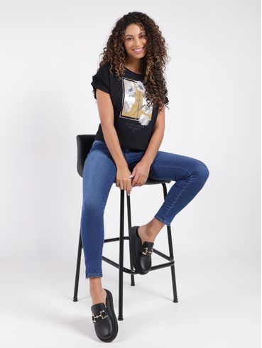 Calça Jeans Cigarrete Pisom Feminina AZUL