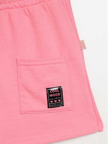 Short Saia Juvenil Para Menina - ROSA