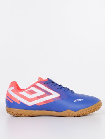 Tênis Futsal Umbro Juvenil Para Menino - AZUL/LARANJA/BRANCO