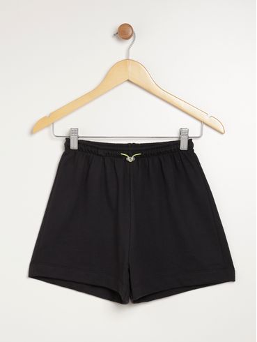 Short Moletinho Juvenil Para Menina - PRETO