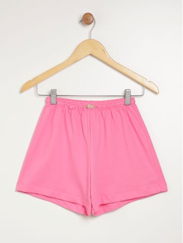 Short Moletinho Juvenil Para Menina - ROSA