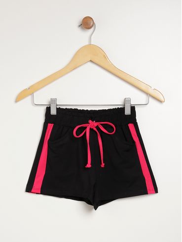 Short Molecotton Juvenil Para Menina - PRETO