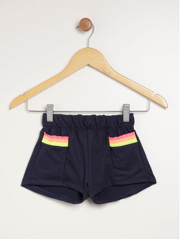 Short Malha Moletinho Infantil Para Menina - MARINHO