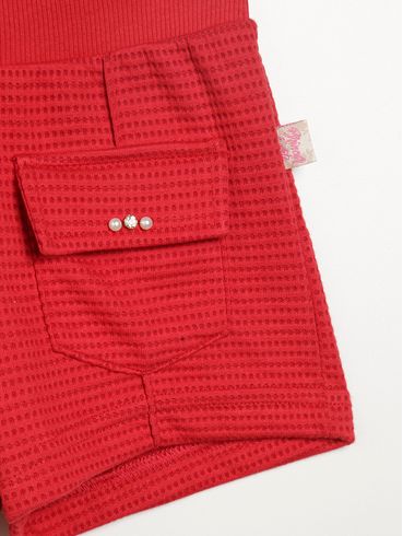 Short Infantil Para Menina - VERMELHO