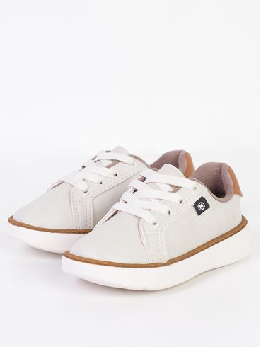 Sapatênis Infantil Para Menino - OFF WHITE/CARAMELO