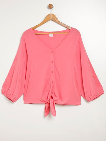 Camisa Viscose Plus Size Feminina CORAL