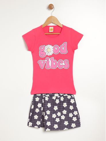 Conjunto Curto Juvenil Para Menina - PINK