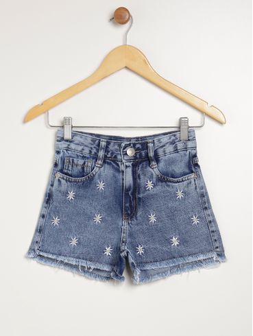 Short Jeans Juvenil Para Menina - AZUL