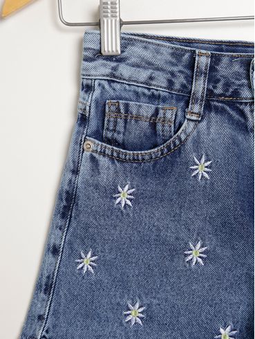 Short Jeans Juvenil Para Menina - AZUL