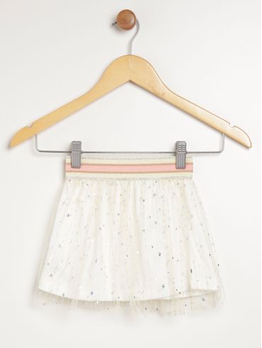 Saia Tule Infantil Para Menina - OFF WHITE