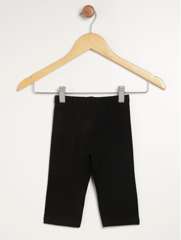 Calça Legging Corsário Infantil Para Menina - PRETO