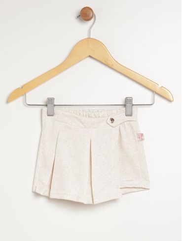 Short Saia Infantil Para Menina - BEGE