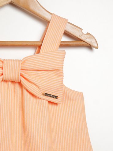 Vestido de Alças Infantil Para  Menina - LARANJA