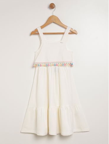 Vestido Infantil Para Menina - OFF WHITE