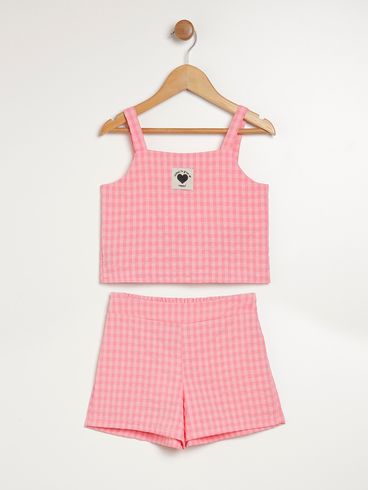 Conjunto Curto Infantil Para Menina - ROSA