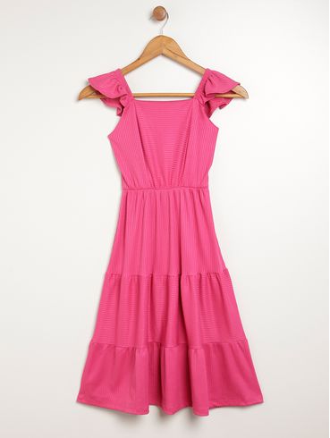 Vestido Midi Juvenil Para Menina - PINK