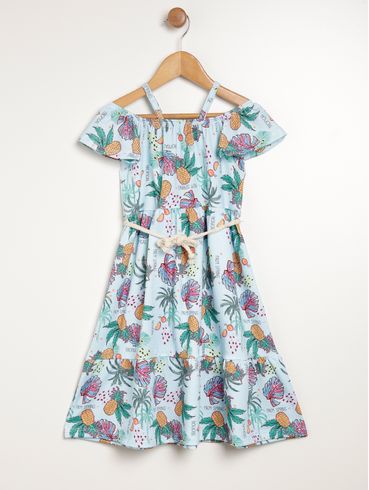 Vestido Infantil Para Menina - AZUL