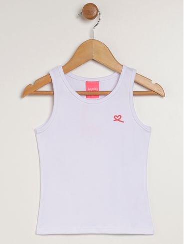 Blusa Regata Infantil Para Menina - BRANCO