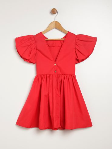 Vestido Infantil Para Menina - VERMELHO