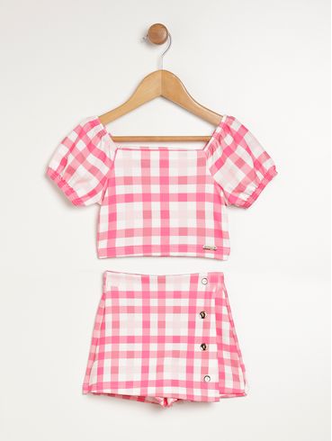 Conjunto Curto Infantil Para Menina - ROSA