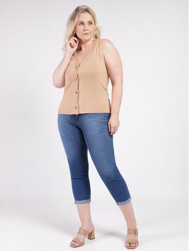 Colete Autentique Plus Size Feminino BEGE