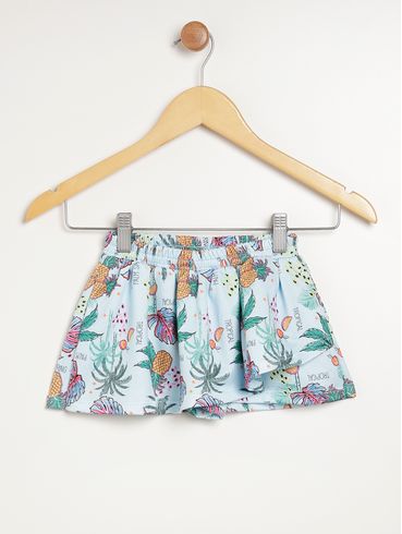 Short Saia Infantil Para Menina - AZUL CLARO