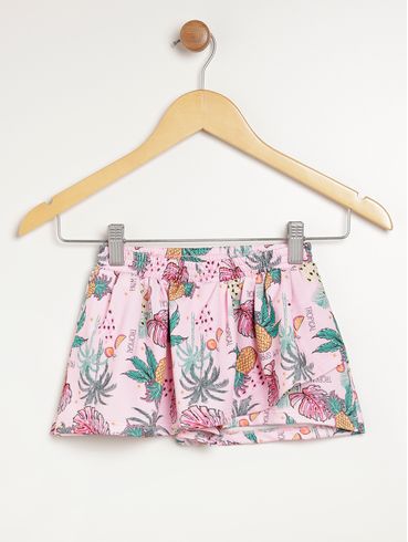 Short Saia Infantil Para Menina - ROSA CLARO