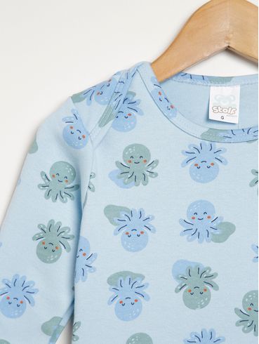 Camiseta Estampada Infantil Para Bebê - AZUL