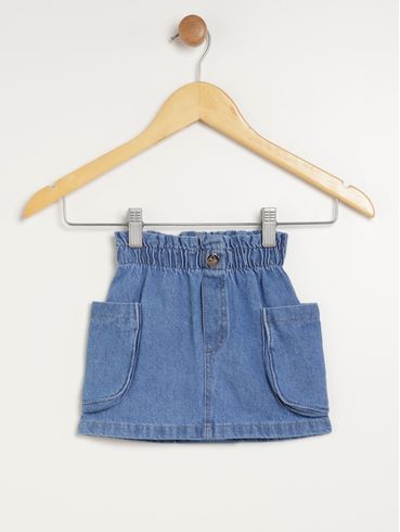 Saia Jeans Infantil Para Menina - AZUL