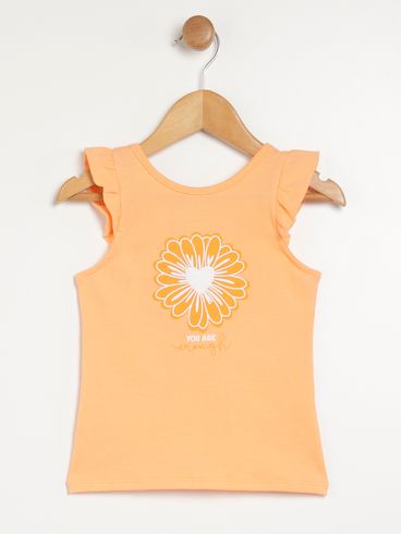Blusa Regata Infantil Para Menina - LARANJA