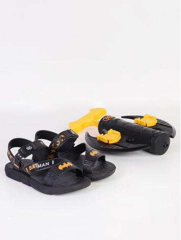 Sandália Batman Infantil Para Menino - PRETO/AMARELO