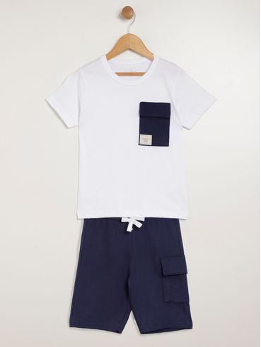 Conjunto Curto Kid+ Infantil Para Menino - BRANCO