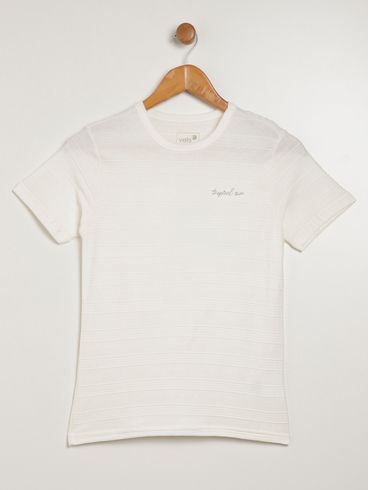 Camiseta Manga Curta Vels Juvenil Para Menino - OFF WHITE