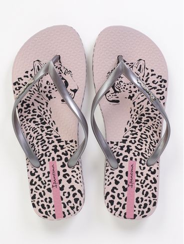 Chinelo Animal Chic Ipanema Feminino BEGE/PRATA/PRETO