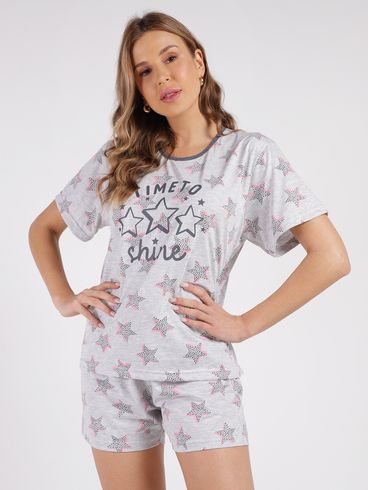 Pijama Curto Feminino MESCLA