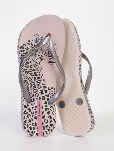 Chinelo Animal Chic Ipanema Feminino BEGE/PRATA/PRETO