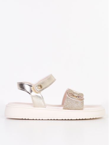 Sandália Flatform Kidy Juvenil Para Menina - DOURADO/OFF WHITE