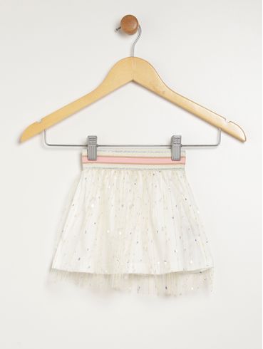 Saia Tule Infantil Para Menina - OFF WHITE