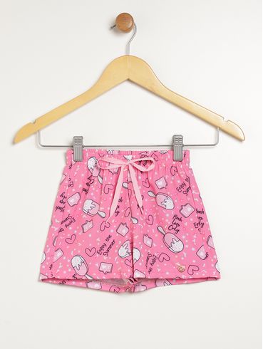 Short Microfibra Infantil Para Menina - ROSA