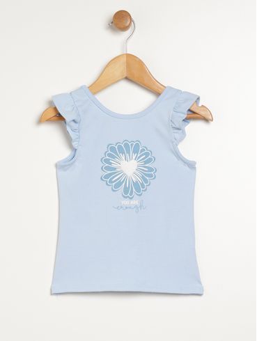 Blusa Regata Infantil Para Menina - AZUL