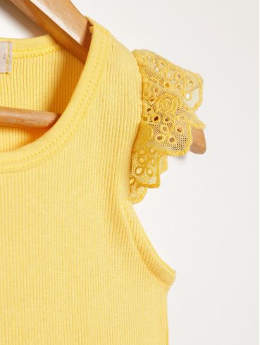 Blusa Regata Kid+ Infantil Para Menina- AMARELO
