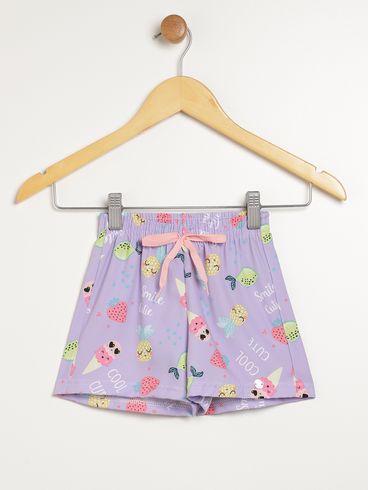 Short Microfibra Infantil Para Menina - LILAS