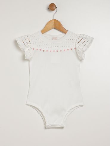 Body Infantil Para Menina - OFF WHITE