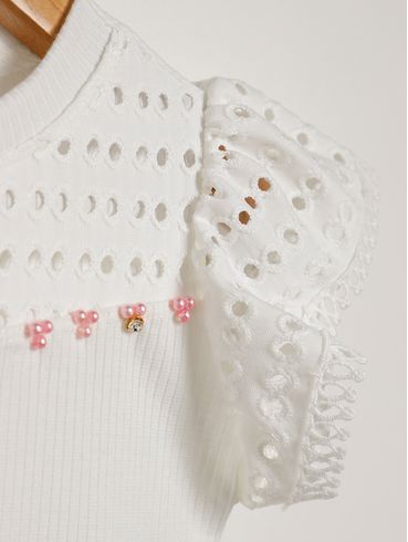 Body Infantil Para Menina - OFF WHITE