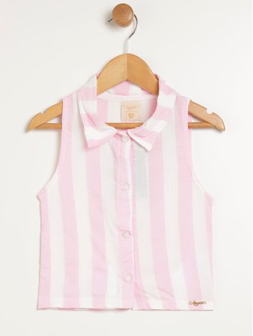 Camisa Regata Infantil Para Menina - ROSA